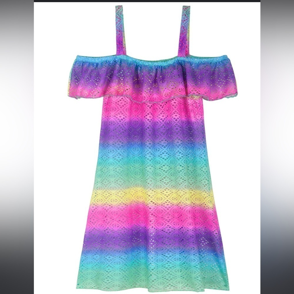 Firpearl Off Shoulder Crochet Mesh Ruffle
Casual Dress size 12